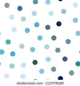 Light BLUE vector seamless layout with circle shapes. Blurred decorative design in abstract style with bubbles. Completely new template for your brand book.