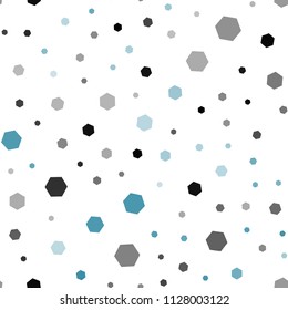 Light BLUE vector seamless layout with hexagonal shapes. Glitter abstract illustration in hexagonal style. New template for your brand book.