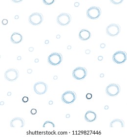 Light BLUE vector seamless layout with circle shapes. Abstract illustration with colored bubbles in nature style. Pattern can be used as texture of wallpapers.