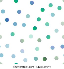 Light BLUE vector seamless layout with circle shapes. Abstract illustration with colored bubbles in nature style. The pattern can be used for aqua ad, booklets.