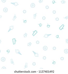 Light BLUE vector seamless layout with restaurant food. Fast Food on blurred abstract background with colorful gradient. Design for ad, poster, banner of cafes or restaurants.