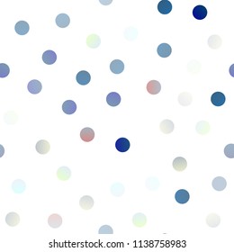 Light BLUE vector seamless layout with circle shapes. Blurred decorative design in abstract style with bubbles. The pattern can be used for aqua ad, booklets.