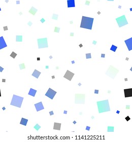Light BLUE vector seamless layout with lines, rectangles. Rectangles on abstract background with colorful gradient. Best design for your ad, poster, banner.