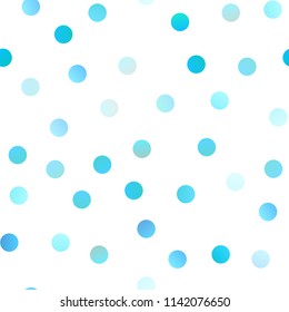 Light BLUE vector seamless layout with circle shapes. Blurred decorative design in abstract style with bubbles. Completely new template for your brand book.