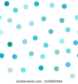 Light BLUE vector seamless layout with circle shapes. Modern abstract illustration with colorful water drops. The pattern can be used for aqua ad, booklets.