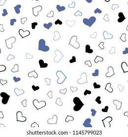 Light BLUE vector seamless layout with sweet hearts. Hearts on blurred abstract background with colorful gradient. Template for Valentine's greeting postcards.