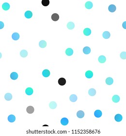 Light BLUE vector seamless layout with circle shapes. Blurred decorative design in abstract style with bubbles. The pattern can be used for ads, leaflets of liquid.