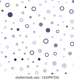 Light BLUE vector seamless layout with circle shapes. Blurred bubbles on abstract background with colorful gradient. Pattern for trendy fabric, wallpapers.