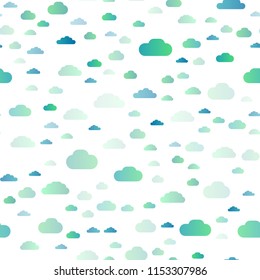 Light BLUE vector seamless layout with cloudscape. Illustration with abstract gradient clouds. Design for textile, fabric, wallpapers.