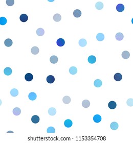 Light BLUE vector seamless layout with circle shapes. Blurred bubbles on abstract background with colorful gradient. The pattern can be used for aqua ad, booklets.