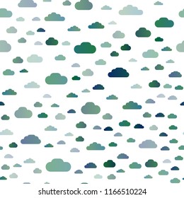 Light BLUE vector seamless layout with cloudscape. Illustration with abstract gradient clouds. Trendy design for wallpaper, fabric makers.