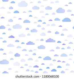 Light BLUE vector seamless layout with cloudscape. Illustration with abstract gradient clouds. Pattern for design of fabric, wallpapers.