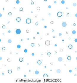 Light BLUE vector seamless layout with circle shapes. Abstract illustration with colored bubbles in nature style. Pattern for trendy fabric, wallpapers.