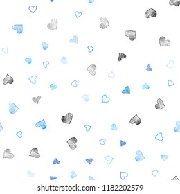 Light BLUE vector seamless layout with sweet hearts. Illustration with hearts in love concept for valentine's day. Design for ad, poster, banner of Valentine Day.