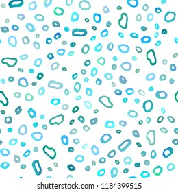 Light BLUE vector seamless layout with circle spots. Illustration with set of shining colorful abstract circles. Pattern for design of window blinds, curtains.