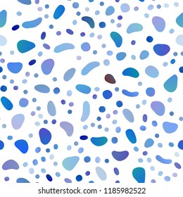 Light BLUE vector seamless layout with circle spots. Glitter abstract illustration with blurred drops of rain. Design for textile, fabric, wallpapers.