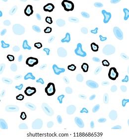 Light BLUE vector seamless layout with circle shapes. Blurred bubbles on abstract background with colorful gradient. Pattern for design of window blinds, curtains.