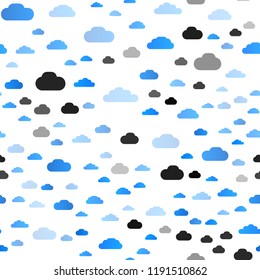 Light BLUE vector seamless layout with cloudscape. Illustration with abstract gradient clouds. Design for textile, fabric, wallpapers.