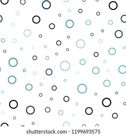 Light BLUE vector seamless layout with circle shapes. Illustration with set of shining colorful abstract circles. Pattern can be used for ads, leaflets.