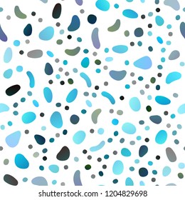 Light BLUE vector seamless layout with circle spots. Abstract illustration with colored bubbles in nature style. Pattern for trendy fabric, wallpapers.