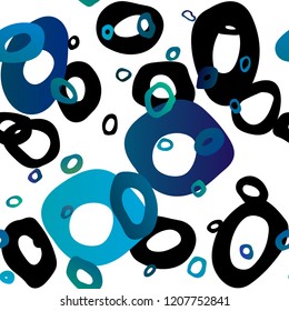 Light BLUE vector seamless layout with circle spots. Colorful illustration with blurred circles in nature style. Template for business cards, websites.