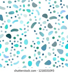 Light BLUE vector seamless layout with circle spots. Blurred bubbles on abstract backdrop with colorful gradient. Pattern for trendy fabric, wallpapers.