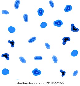 Light BLUE vector seamless layout with circle shapes. Glitter abstract illustration with blurred drops of rain. Trendy design for wallpaper, fabric makers.