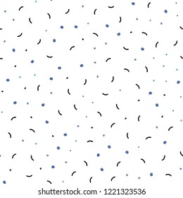 Light BLUE vector seamless layout with circles, lines. Decorative design in abstract style with triangle structure. Pattern for design of fabric, wallpapers.