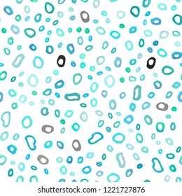 Light BLUE vector seamless layout with circle spots. Abstract illustration with colored bubbles in nature style. Pattern for trendy fabric, wallpapers.
