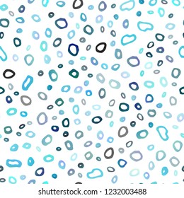 Light BLUE vector seamless layout with circle spots. Blurred bubbles on abstract backdrop with colorful gradient. Pattern for design of fabric, wallpapers.