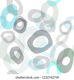 Light BLUE vector seamless layout with circle spots. Illustration with set of shining colorful abstract circles. Pattern for trendy fabric, wallpapers.