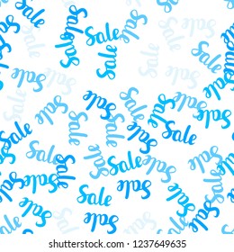 Light BLUE vector seamless layout with discount of 70, 90%. Gradient illustration with discount signs on white backdrop. Backdrop for mega promotions, discounts.