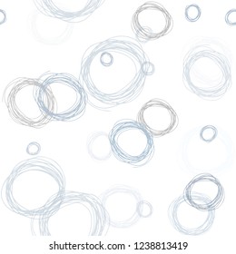 Light BLUE vector seamless layout with circle shapes. Beautiful colored illustration with blurred circles in nature style. Pattern for design of fabric, wallpapers.