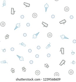 Light BLUE vector seamless layout with restaurant food. Illustration with set of fresh food in doodle style. Pattern for ads of breakfast, lunch, dinner.
