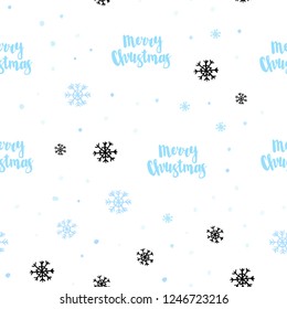 Light BLUE vector seamless layout with bright snowflakes. Modern geometrical abstract illustration with snowflakes. Trendy design for wallpaper, fabric makers.