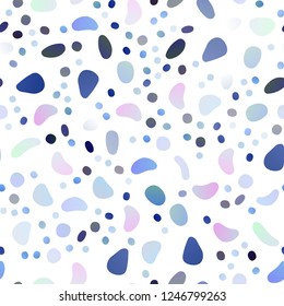 Light BLUE vector seamless layout with circle spots. Illustration with set of shining colorful abstract circles. Trendy design for wallpaper, fabric makers.