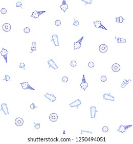 Light BLUE vector seamless layout with restaurant food. Fast Food on blurred abstract background with colorful gradient. Pattern for menu of cafes, bars, restaurants.