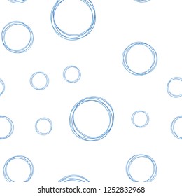 Light BLUE vector seamless layout with circle shapes. Glitter abstract illustration with blurred drops of rain. Design for wallpaper, fabric makers.