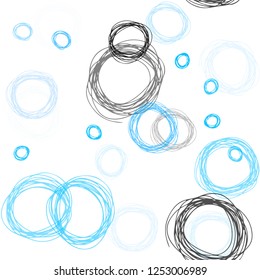 Light BLUE vector seamless layout with circle shapes. Blurred bubbles on abstract background with colorful gradient. Texture for window blinds, curtains.