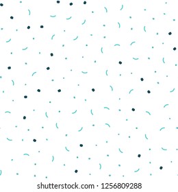 Light BLUE vector seamless layout with circles, lines. Abstract illustration with colorful discs and triangles. Pattern for design of window blinds, curtains.