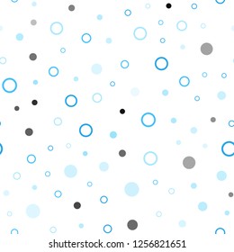 Light BLUE vector seamless layout with circle shapes. Glitter abstract illustration with blurred drops of rain. Template for business cards, websites.