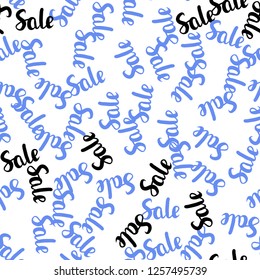 Light BLUE vector seamless layout with discount of 70, 90%. Illustration with signs of sales on abstract template. Backdrop for mega promotions, discounts.