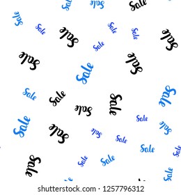 Light BLUE vector seamless layout with discount words. Colorful set of  percentage signs in simple style. Backdrop for ads, leaflets of Black Friday.