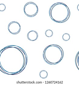 Light BLUE vector seamless layout with circle shapes. Abstract illustration with colored bubbles in nature style. Template for business cards, websites.