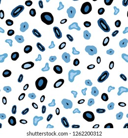 Light BLUE vector seamless layout with circle shapes. Illustration with set of shining colorful abstract circles. Design for textile, fabric, wallpapers.