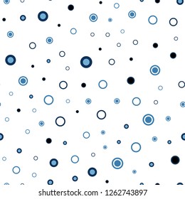 Light BLUE vector seamless layout with circle shapes. Modern abstract illustration with colorful water drops. Pattern for design of fabric, wallpapers.