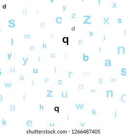 Light BLUE vector seamless layout with latin alphabet. Colored alphabet signs with gradient on white background. Design for wallpaper, fabric makers.
