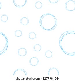 Light BLUE vector seamless layout with circle shapes. Blurred decorative design in abstract style with bubbles. Design for textile, fabric, wallpapers.