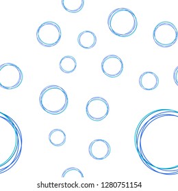 Light BLUE vector seamless layout with circle shapes. Beautiful colored illustration with blurred circles in nature style. Pattern for trendy fabric, wallpapers.