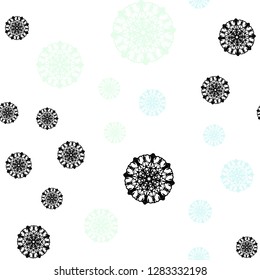 Light BLUE vector seamless layout with bright snowflakes. Snow on blurred abstract background with gradient. Trendy design for wallpaper, fabric makers.